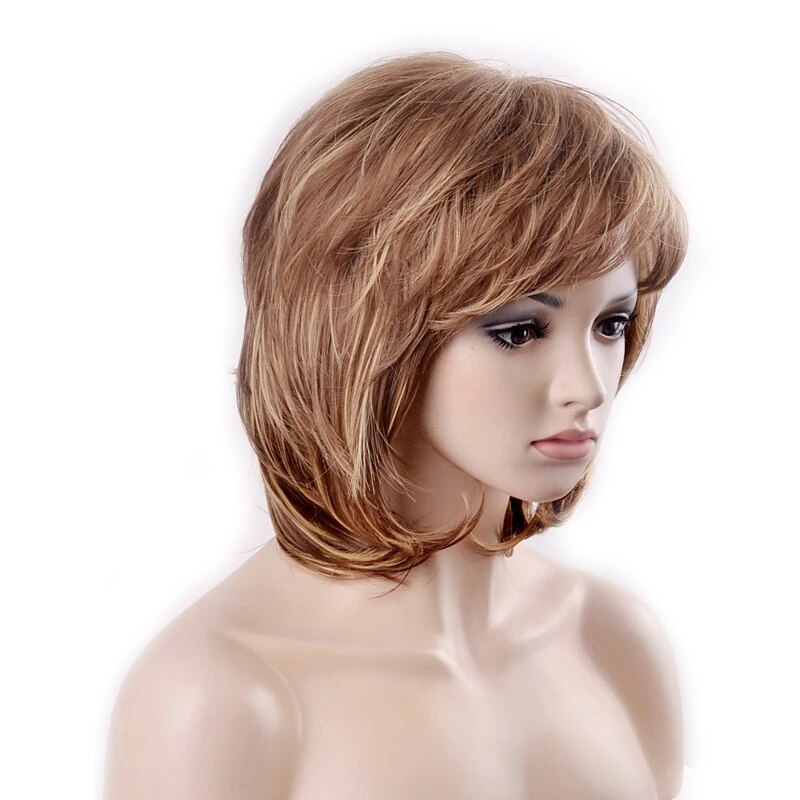 Hairjoy kvinnor kort lager fluffigt lockigt värmebeständigt syntetiskt hår peruker 6 färger tillgängliga