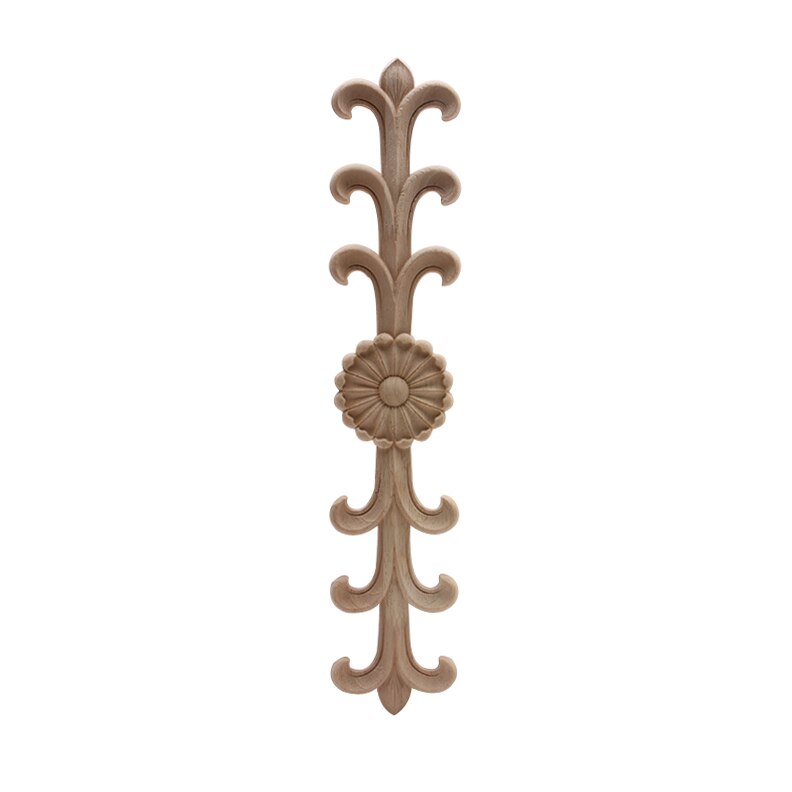 Apliques de madera Calcomanía para madera artesanía de madera tallada decoración Ornamental largo grande de goma muebles de madera ventana puertas de armario de esquina