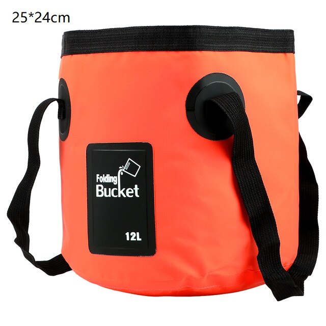 Opvouwbare Emmer Outdoor Reizen Picknick Vissen Emmers Box Wasstraat Waterdichte Water Bag Container Auto Opslag Carrier Emmer: S-Orange