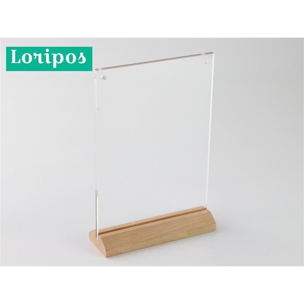 A6 Vertical Wooden Menu Card Stand Acrylic Poster Photo Picture Frame 10x15cm Acrylic Price Tag Display Rack Table Label Holder