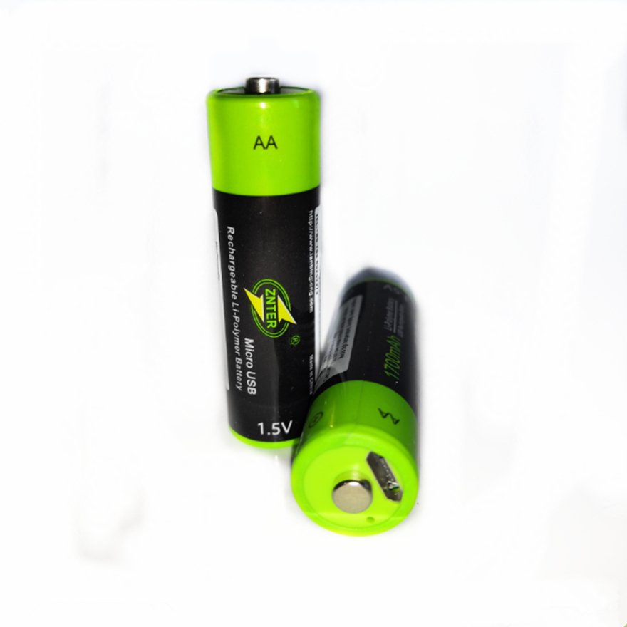 Batterie Rechargeable USB 1.5V AA, 1700mAh, Lithium polymère, charge rapide par câble Micro USB