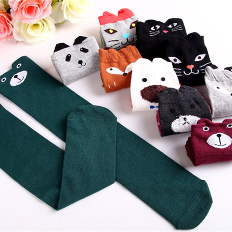 Chaussettes en coton pour enfants | Chaussettes montantes aux genoux avec oreilles de chat de dessin animé pour bébés filles, chauffantes les jambes,