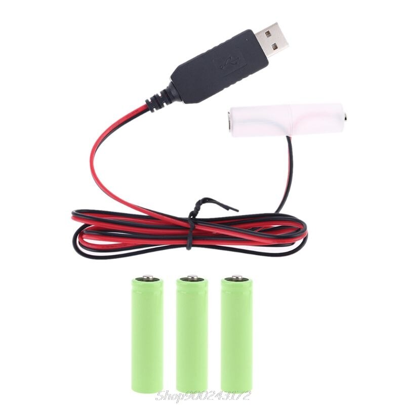 LR6 AA Battery Eliminator USB Power Supply Cable Replace 1-4pcs 1.5V AA Battery Jy21 20