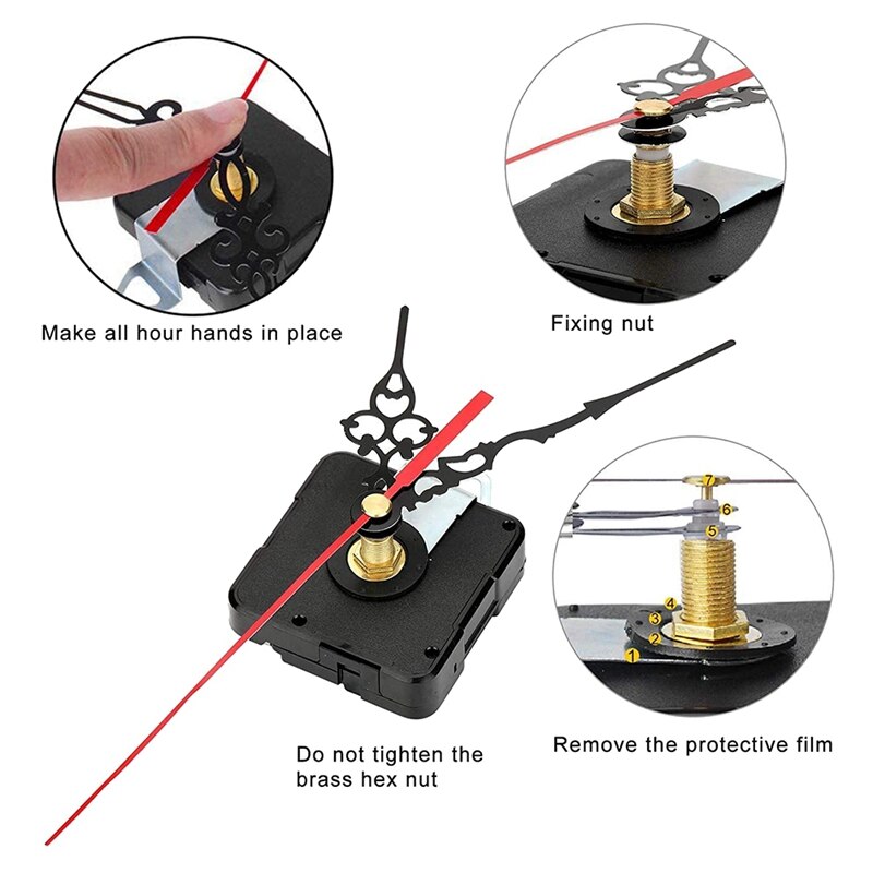 Clock Mechanism Kit Battery Powered,Quartz Clock Movement Replacement,Wall Clock Parts Motor Replacement DIY Repair Part