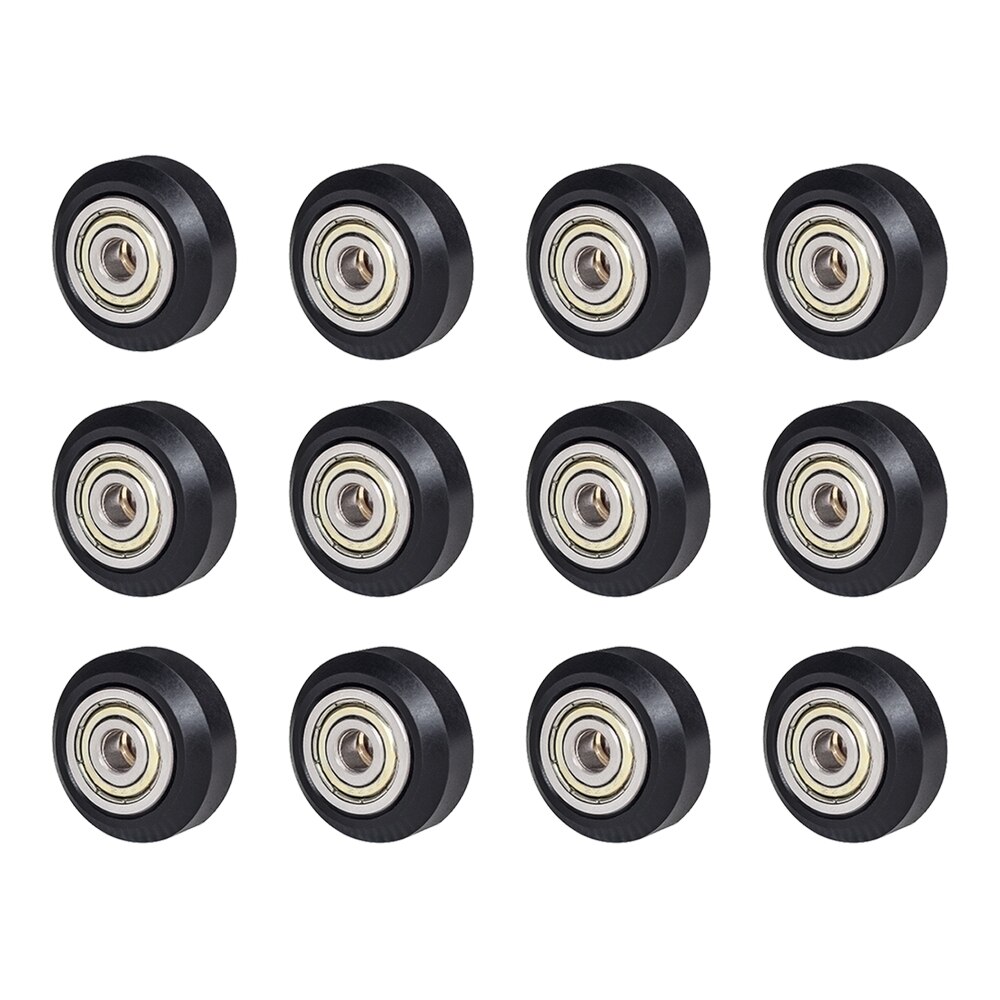SIMAX3D 12/24pcs Black/Clear Polycarbonate/POM Wheel Plastic Pulley Wheel with 625ZZ Bearing for CR-10 Ender 3 Pro 3D Printer: Black-12pcs