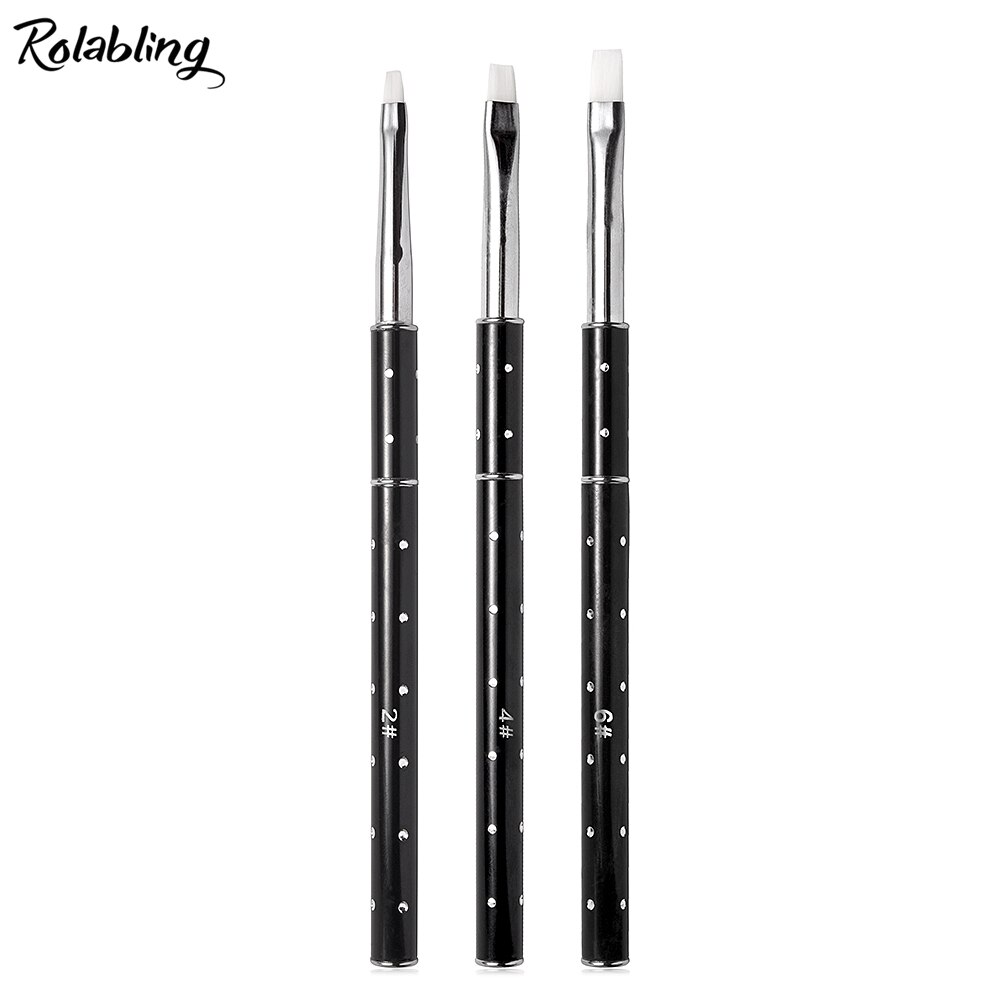 Rullande akryl nail art borste set uv gel målning teckning penslar nagel borste set manikyr gel borste nagel konst verktyg liner penna