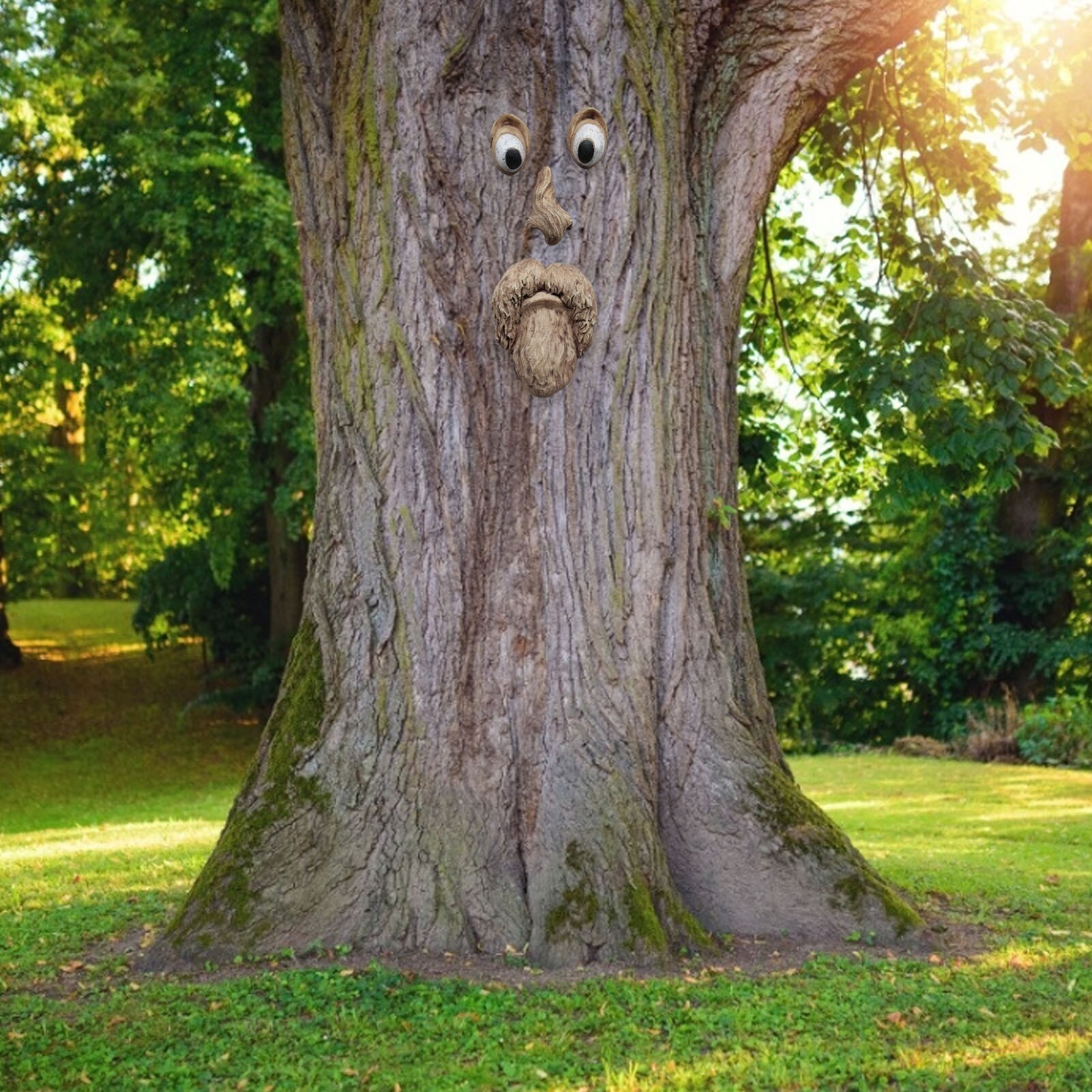 Old Man Tree Hugger Tree Face Decor Outdoor Funny Old Man Tree Sculpture Yard Art Decoration Garden Peeker