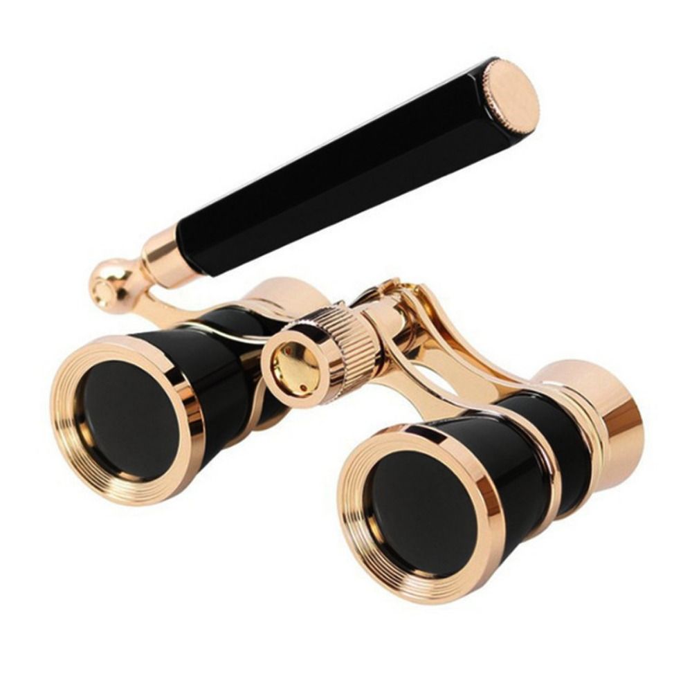 Optical BK9 Opera Glasses Lightweight Compact 3X Musical Concert Telescope Adjustable Handle Extendable Pocket Binoculars Women: Brown
