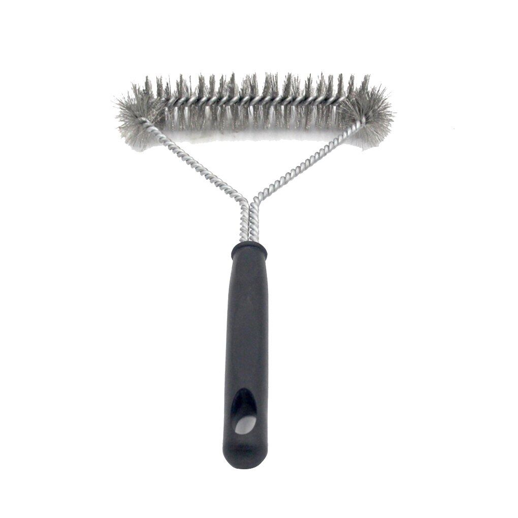 Grattoir à brosse de nettoyage de plaque de Barbecue à 3 têtes, grattoir en acier inoxydable, four à Grille, plateau à brosse métallique, d&#39;accessoires de Barbecue: Grey