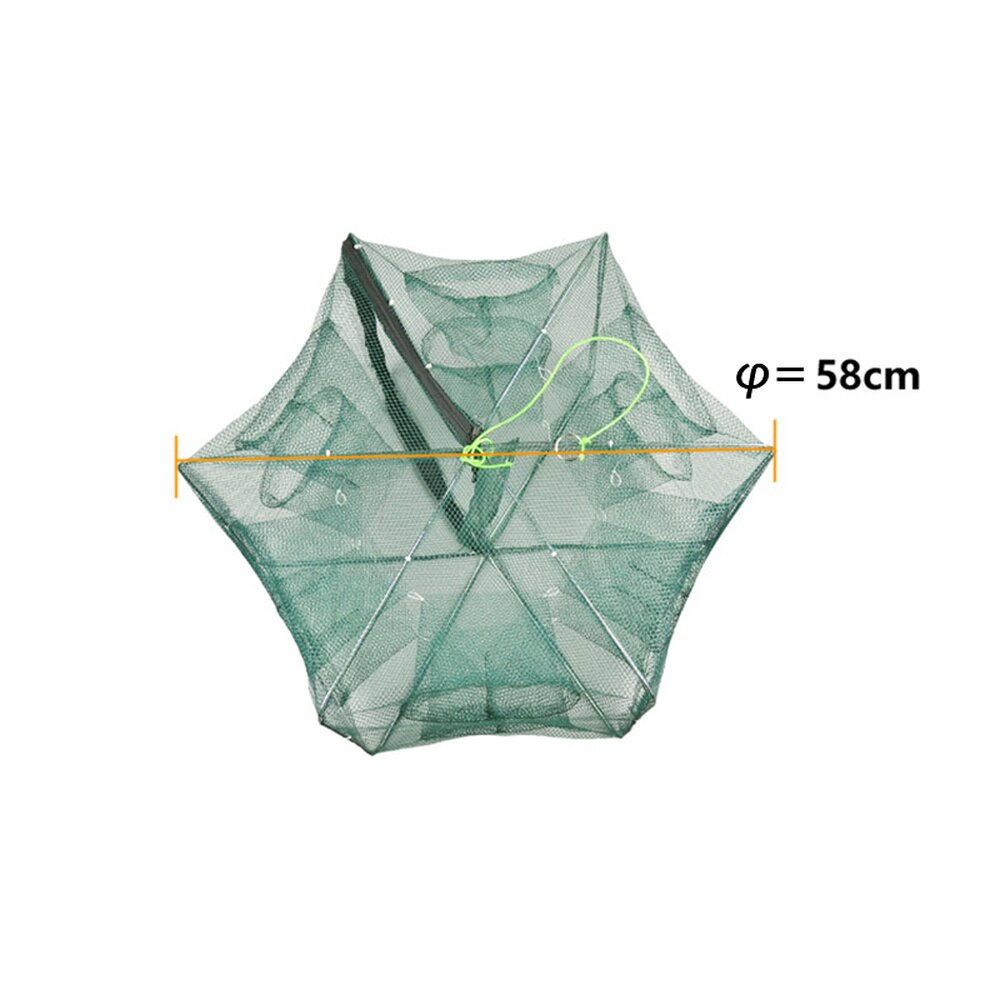 Folded Portable Hexagon 6 Hole Fishing Nets Fish Trap Mesh Small Umbrella Cage Fish Net Fish Shrimp Minnow Crab Redes De Pesca