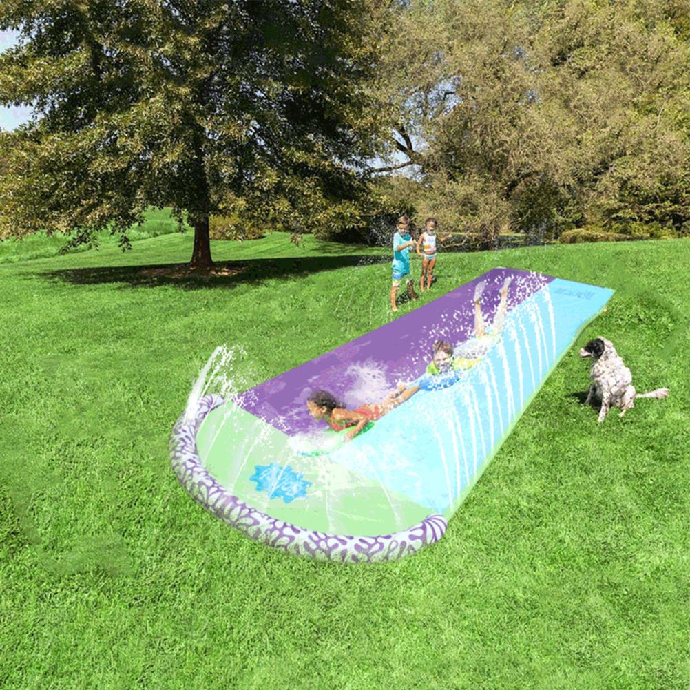 4.8m dobbelt surf vandrutsjebane pvc oppustelig græsplæne vandrutsjebaner pools til børn baghave udendørs vandspil legetøj kælk aquatique