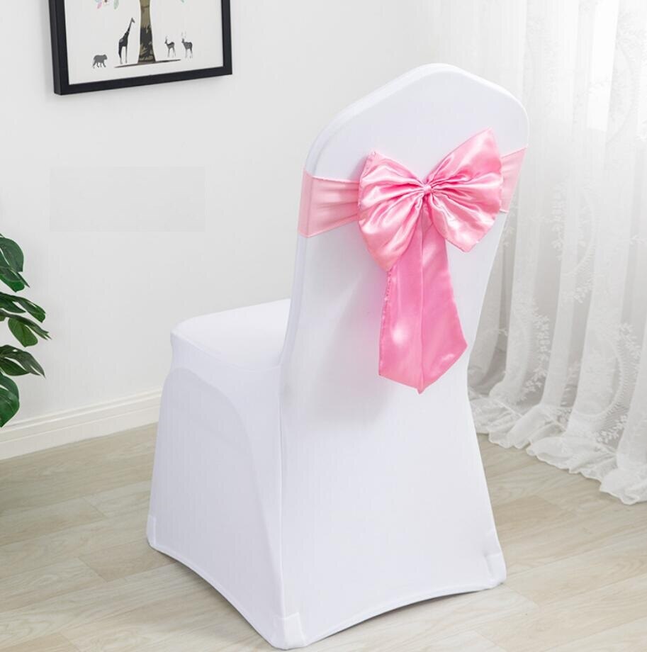 20 Colours Spandex Chair Sashes Wedding Chair Sashes Lycra Stretch Band Bow Tie Hotel Party Show Decoration On Universal: PINK