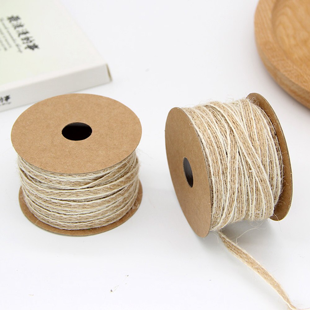 10 M/Roll Jute Lint Voor DIY Stof Linten Ambachten Vintage Rustieke Bruiloft Verjaardagsfeestje Kerstversiering Verpakking