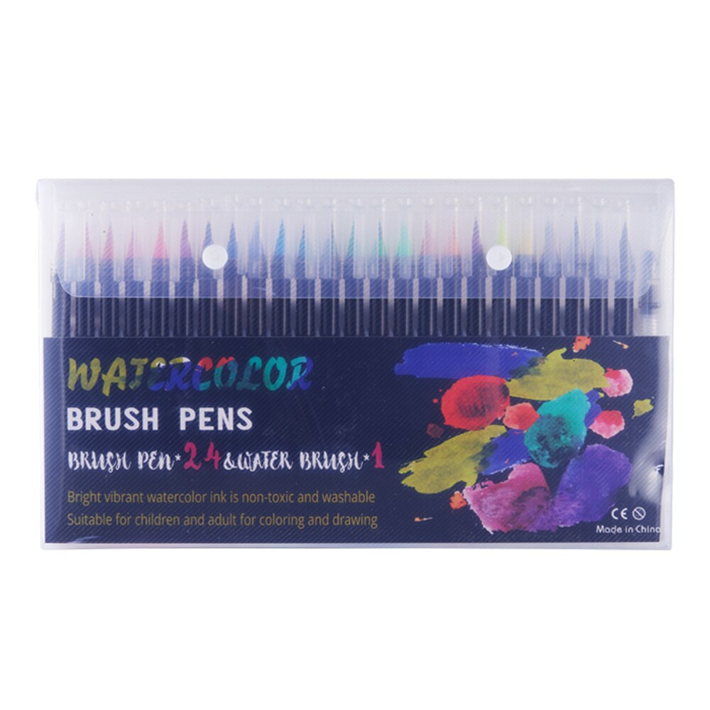 Pincel de acuarela de 20 colores, marcador de arte, fieltro, pintor, pincel suave conjunto para colorear, pluma Manga para dibujar, pintar y caligrafía: MB-24 Color