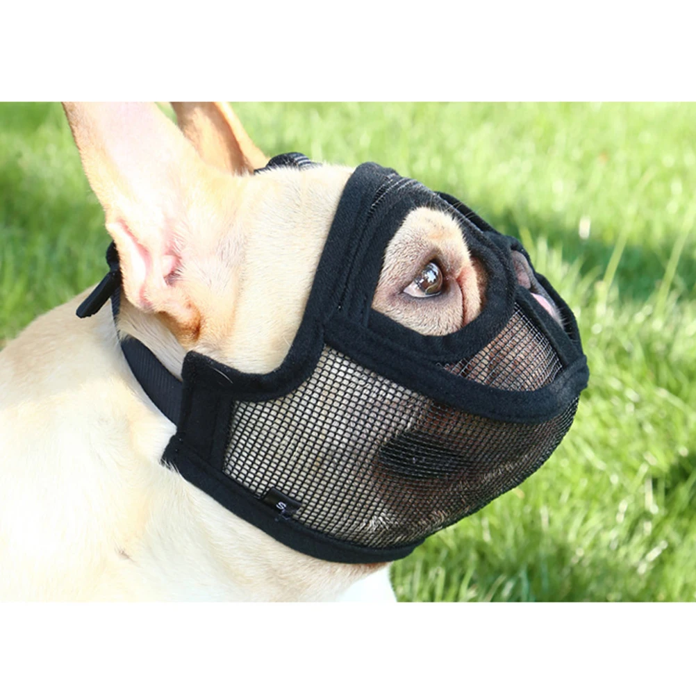 Hond Muilkorven Verstelbare Franse Bulldog Snuit Hond Mondmasker Ademende Snuit Voor Anti Stop Blaffen Voorkomen Bijten