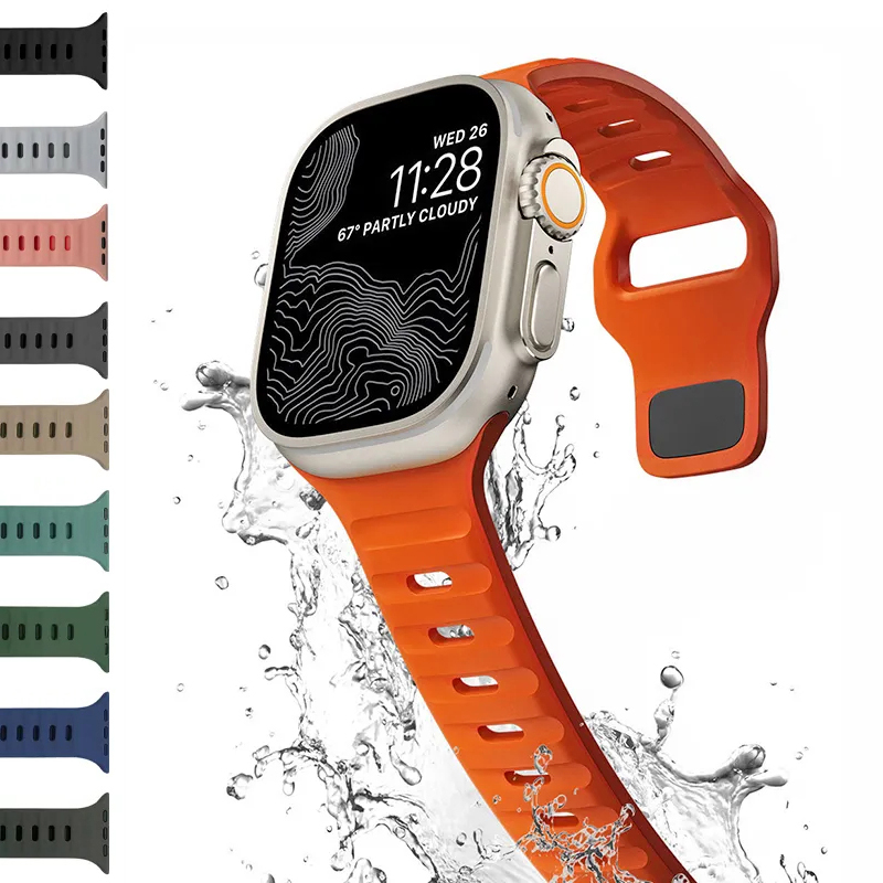 Soft Silicone Strap For Apple Watch Ultra Band 49mm 45mm 41mm 44mm 40mm 42mm 38mm Sport Watchband iWatch Series 9 8 7 6 Bracelet