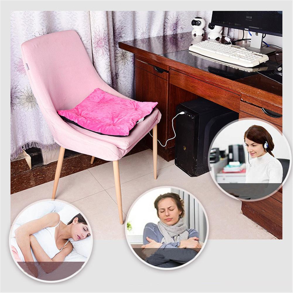 Winter Electric Heating Pad Soft Fleece USB Charging Portable Heated Cushion Home Office Chair Driving Travelling Cold Weather