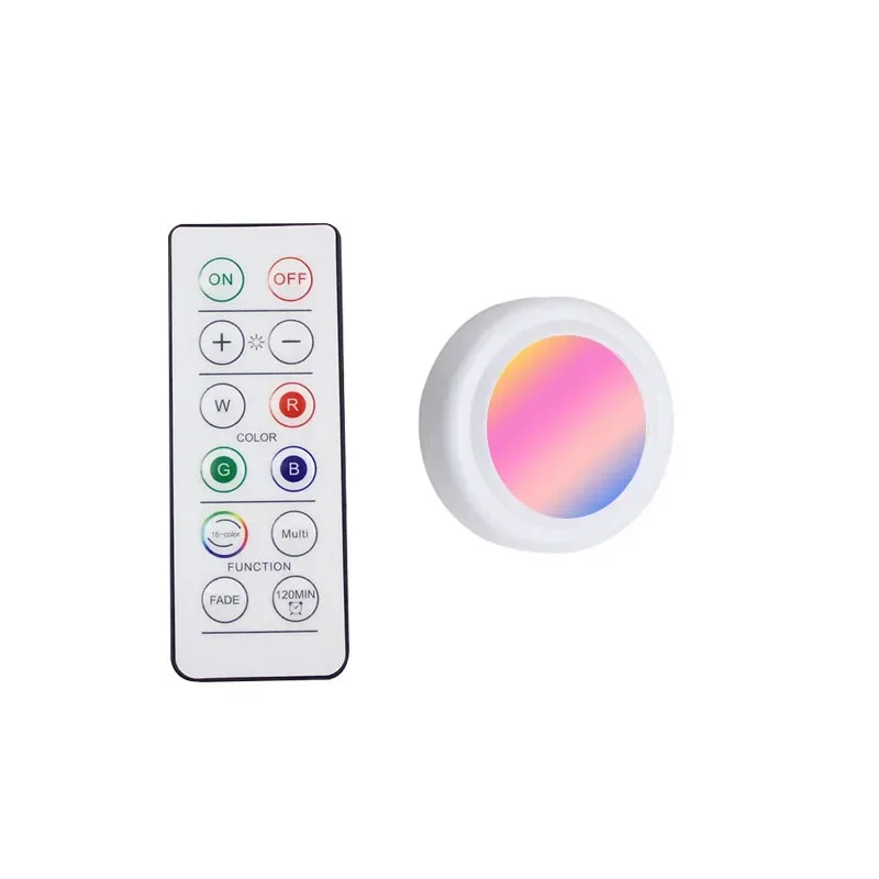 Trådløs skaplampe med fjernkontroll led-dimbar nattlampe rgb-farget led-lys for garderobebelysning i hjemmet: Grønn