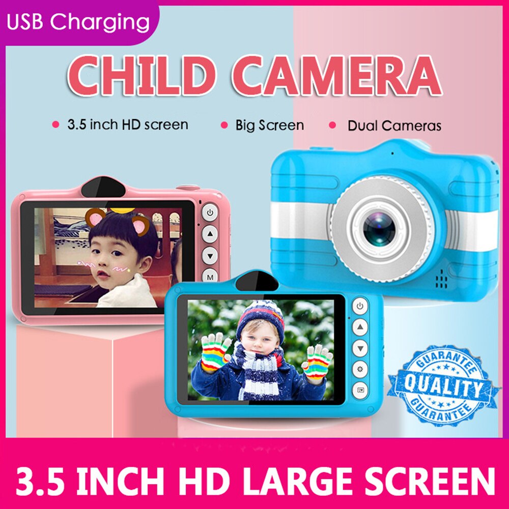 AMYGOJJ Hd Camcorder X600 3.5inch Kids Digital Camera Full HD 1080P Built-in 600mAh Battery Support 32GB Memory Card Child Video