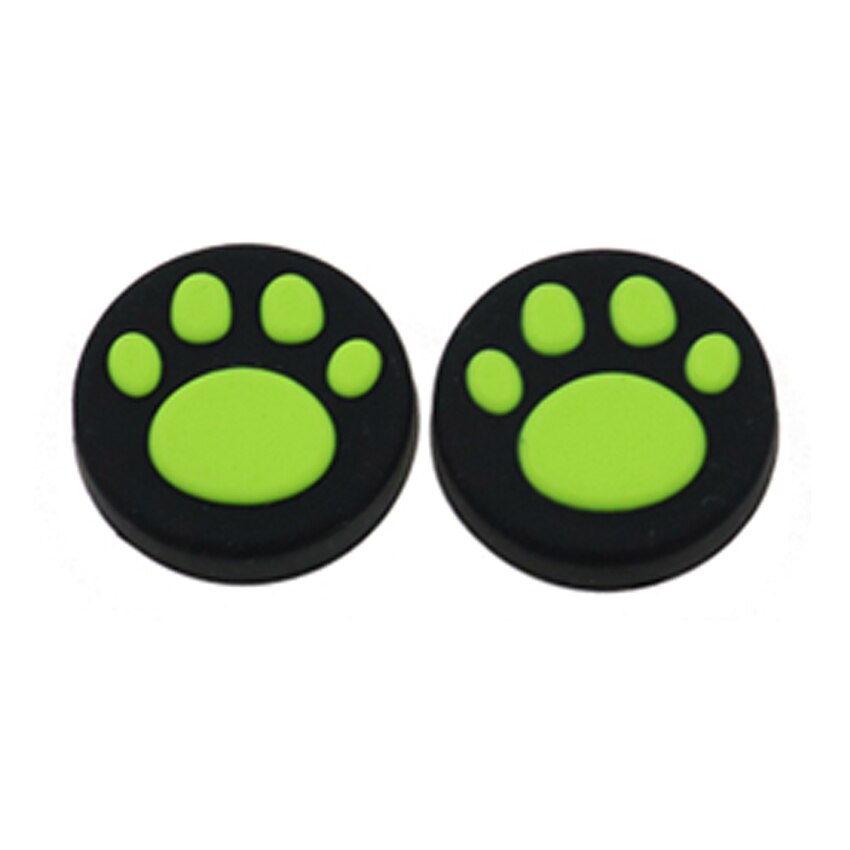 YuXi 2 sztuk słodki kociak Paw silikonowe nakładki na przyciski pokrywa dla przełącznik do nintendo NS Lite Joy Con JoyCon gałka analogowa Grip Joystick czapki: Green