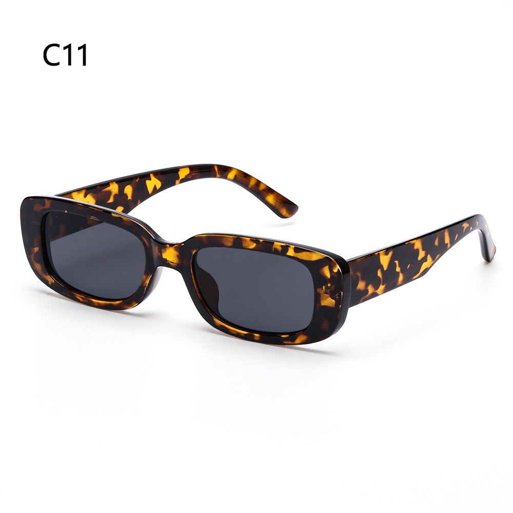 Rectangle Narrow Sunglasses Women Small Frame Sun Glasses Eyewear UV400 Driving Goggles: C11