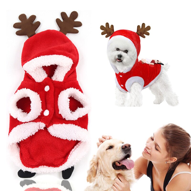 Kerst Hond Kleding Katoen Winter Kleding Voor Kleine Honden Teddy Kleding Puppy Coat Warm Hond Hoodies Chihuahua Overalls Voor Hond