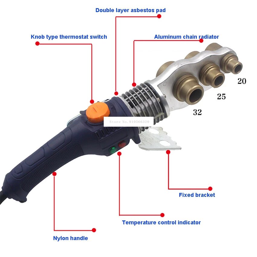 20-32 manuelle Thermostat Fuser Rohr Rohr Schweißen Maschine PPR PE Rohr Heizung Kunststoff Schweißen Maschine 220V 900W 20MM/25MM/32MM