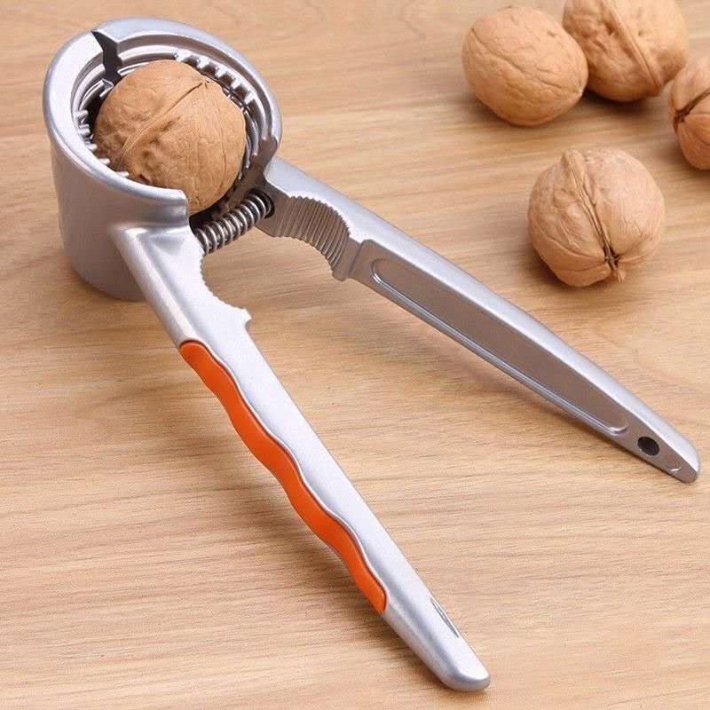 Aluminum Nutcracker with Four Nips Clamps Kitchen Tool Multi-Functional Nut Cracker Sheller Walnut Cracker Plier Opener Tool