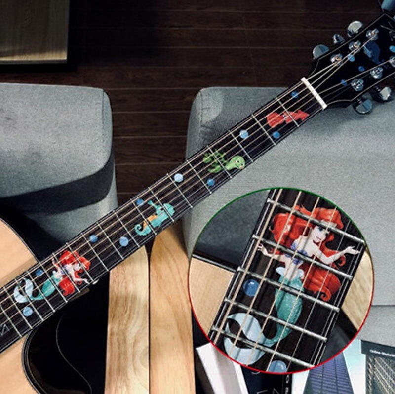 Cross inlay dekaler greppbräda klistermärke för elektrisk akustisk gitarr bas ultra tunn klistermärke gitarra tillbehör 18 stilar: 15