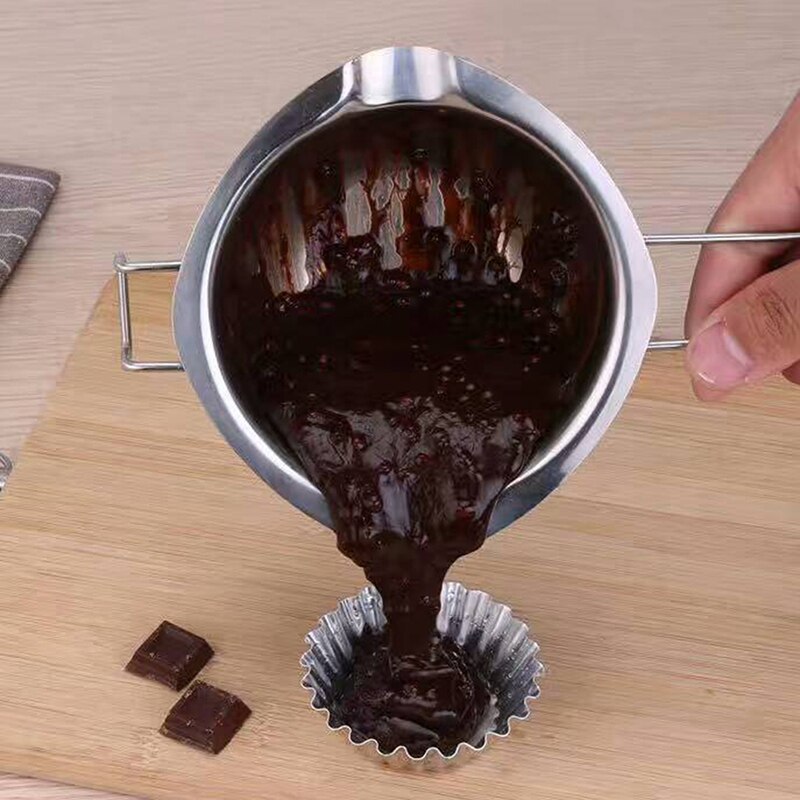 Olla de acero inoxidable para derretir cera con mango largo, vela perfumada DIY, jabón de Chocolate, mantequilla, herramienta de jabón hecha a mano, antiadherente, fácil limpieza