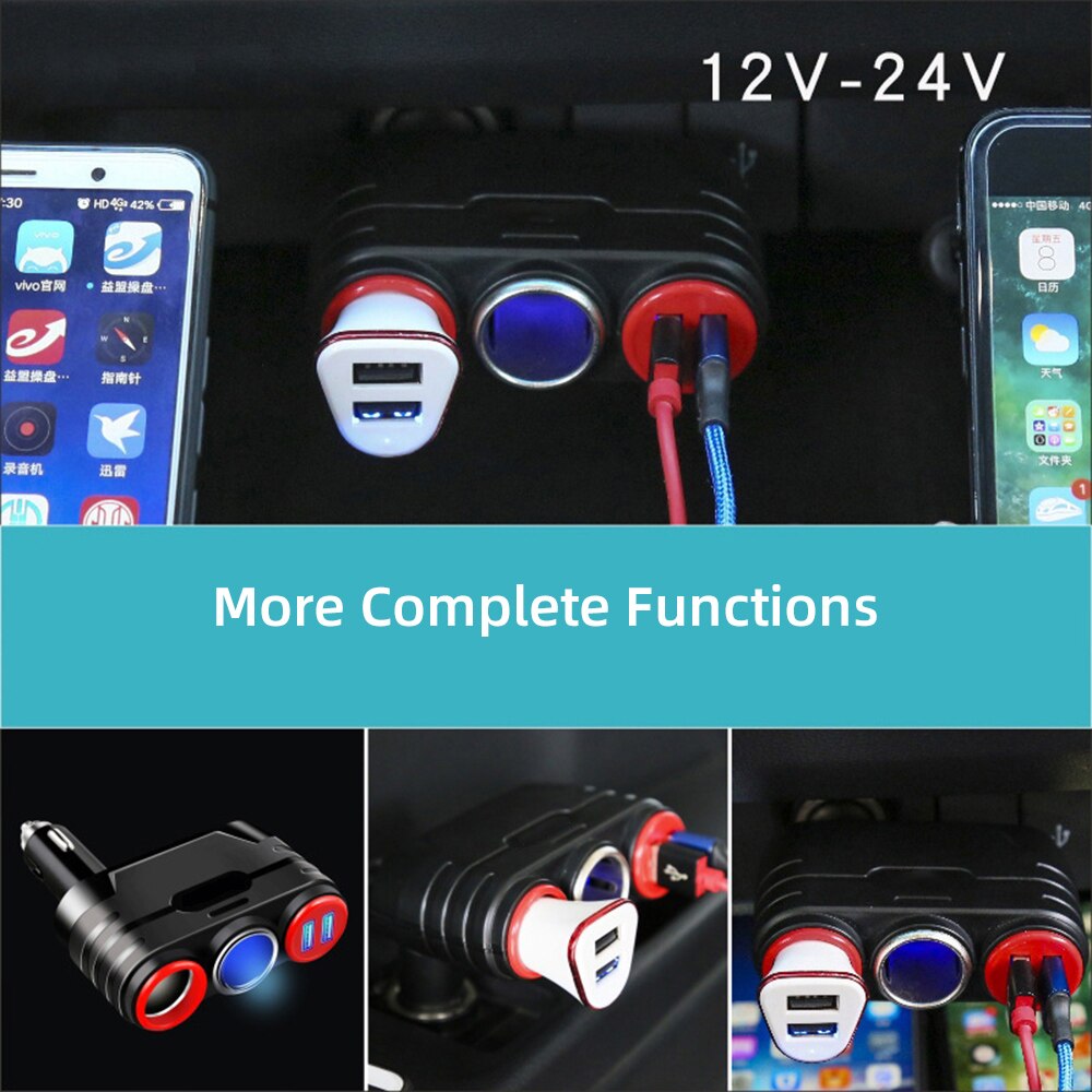 Kfz-ladegerät mit 3.1a dual-usb-anschlüssen für huawei  p30 p40 pro und nova 6 , zigarettenanzünder, universell, multifunktional, spannungserkennung, tragbar