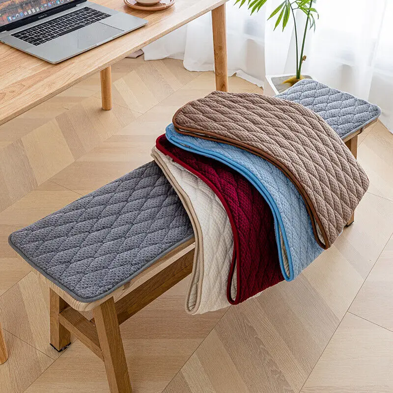 Tapis de coussin de banc en peluche épais, Long tabouret de canapé, siège antidérapant, automne hiver, Long rembourré, tapis d'armoire d'extrémité de lit,