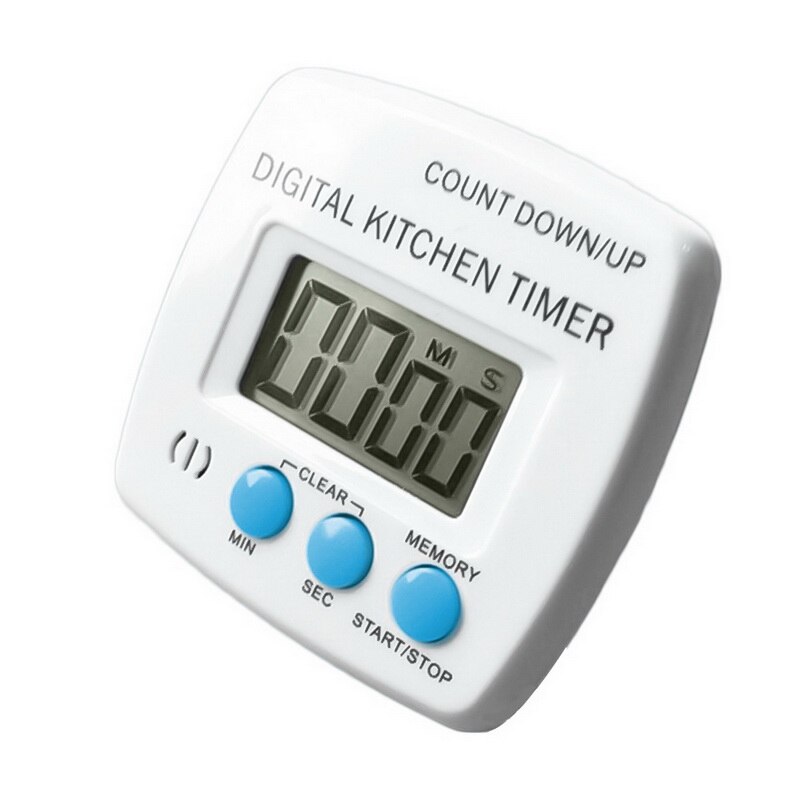 Mini LCD Digital Display Kitchen Timer Square Kitchen Countdown Alarm Clock With Magnet Sleep Timer Clock: blue