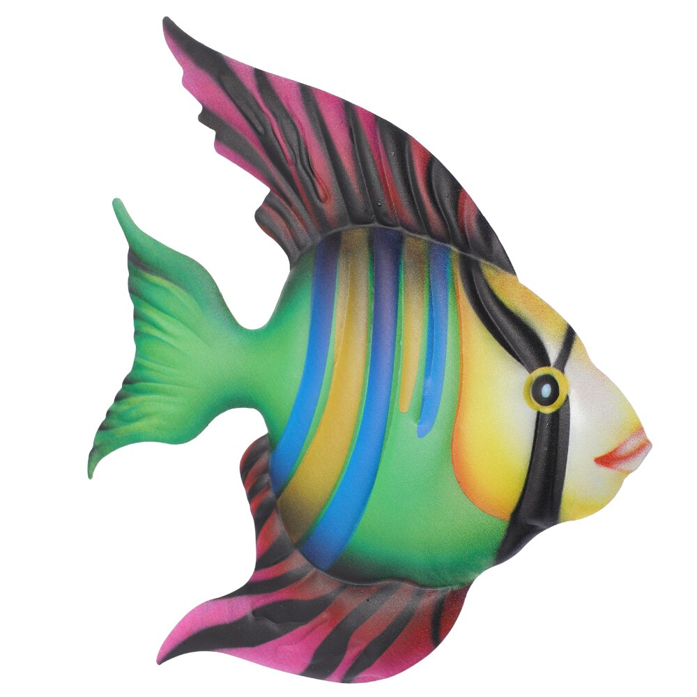 Metal Fish Wall Decor Outdoor Indoor Art Sculpture Hanging Ocean Decoration