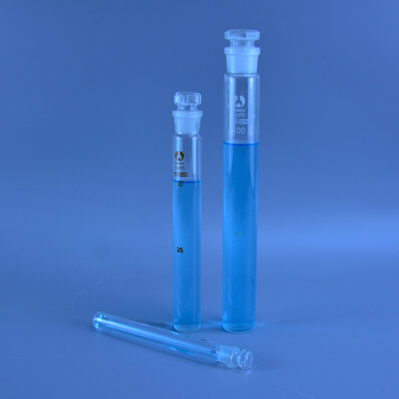 1pcs 10ml,25ml,50ml 100ml glass color comparison tubes colorimetric cylinder Nessler glasses tube with stopper