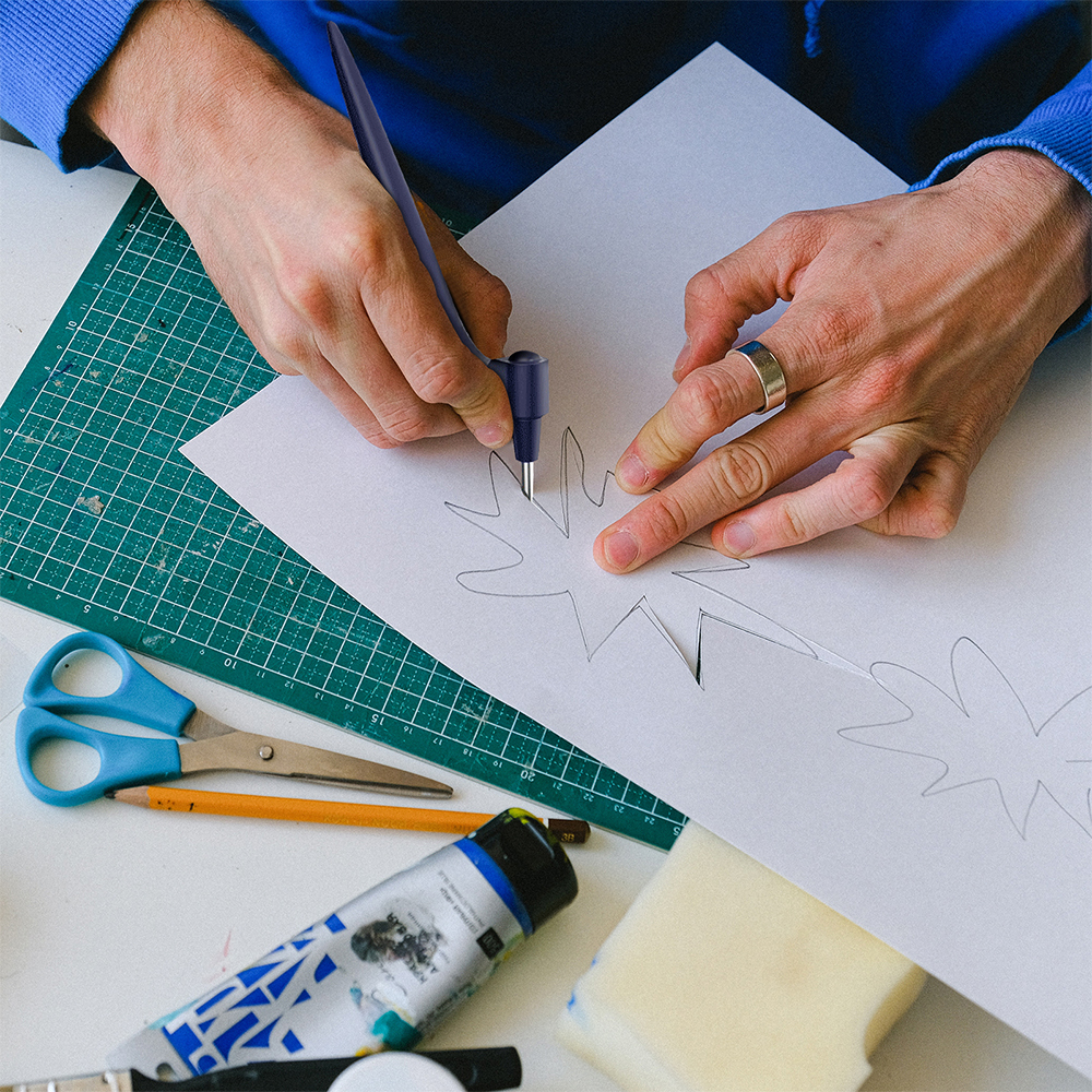 Craft Cutting Tools 360 Rotary Cutter Paper Jam Pattern Carving Knife Decoupage Sculpture Engraving Cutter DIY Art Tool