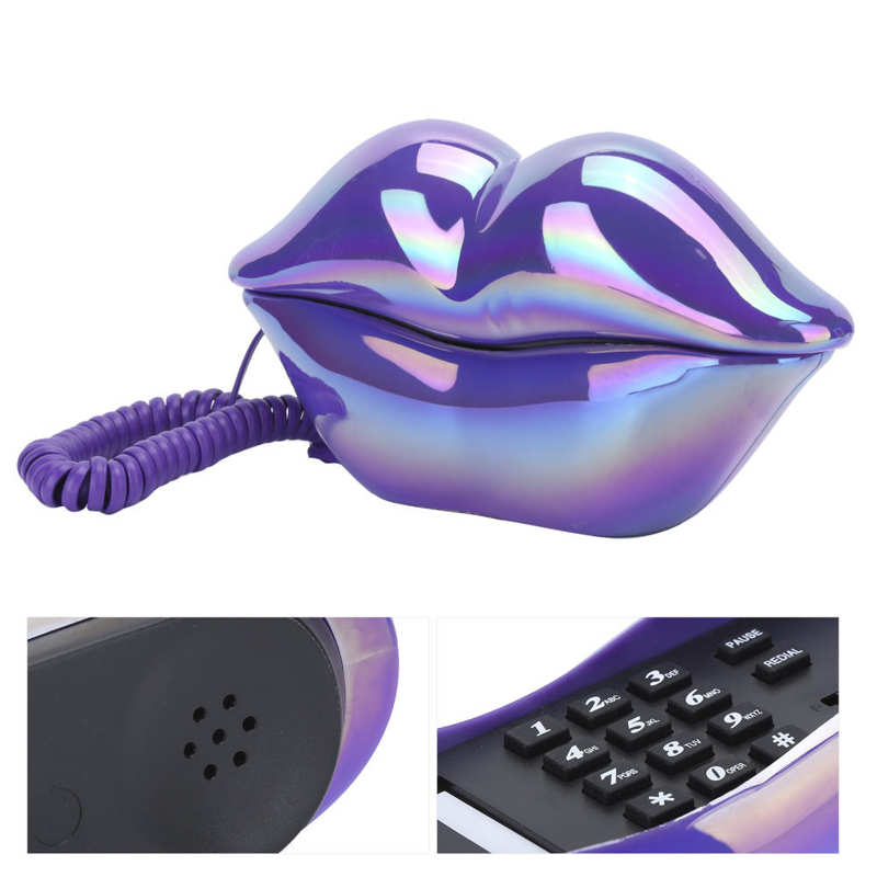 Galwanizacja modne zabawne wargi telefon WX-3016 numer przechowywania nas/UK okablowanie telefon domowy