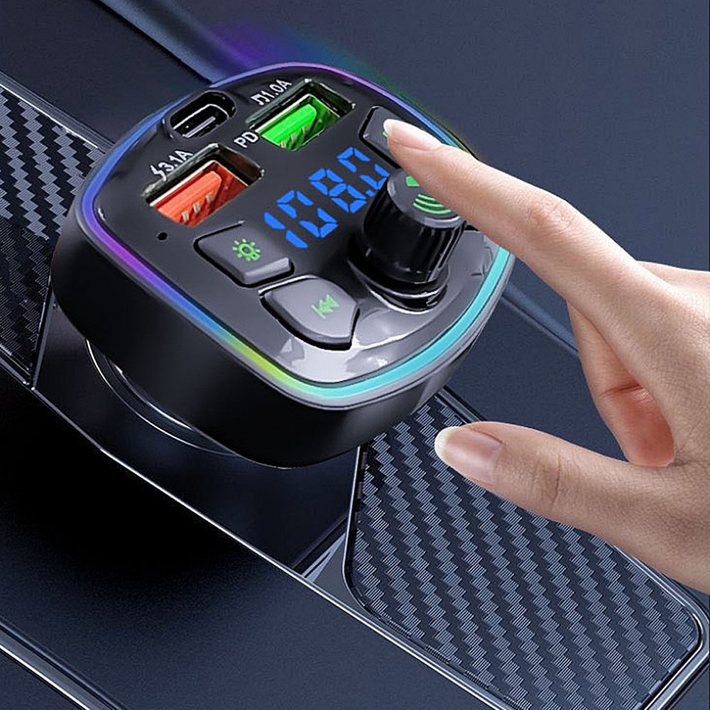 Auto MP3 Player FM Sender Drahtlose Bluetooth 5,0 Noise Reduction Audio Receiver Car Kit Dual USB 3,1 A/4,8 A Auto Schnelle Ladegerät
