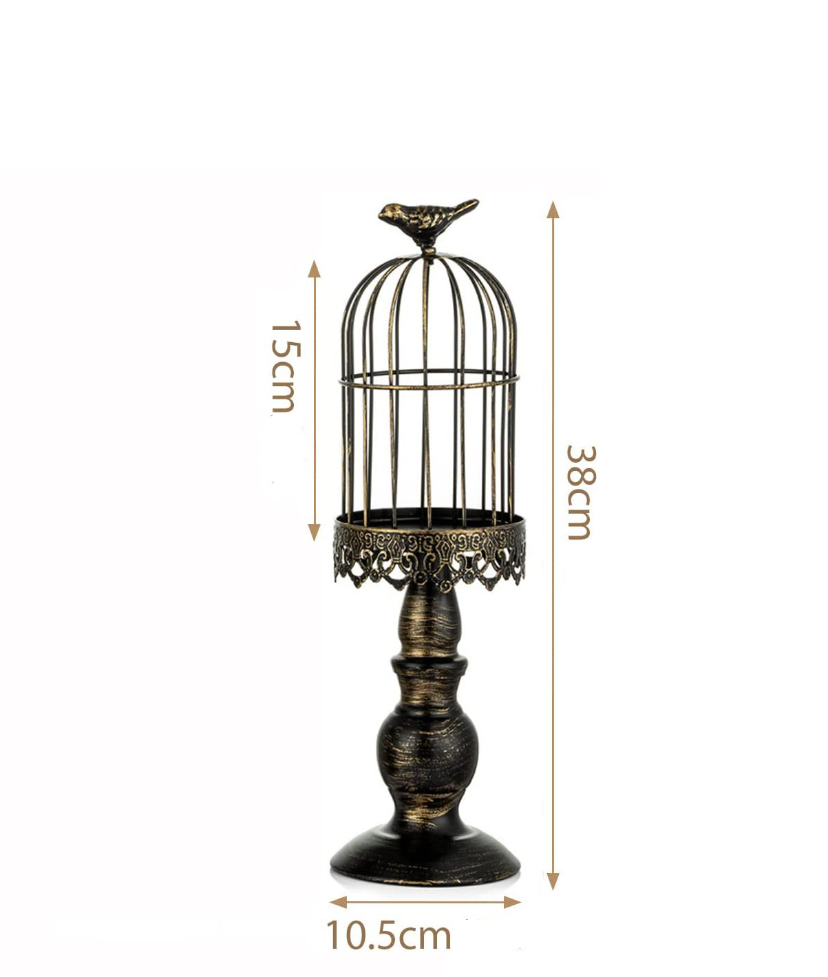Candelabro de jaula de pájaros Retro , portavelas de hierro de estilo europeo, accesorio de restaurante de boda, decoración romántica de mesa de cena: YELLOW