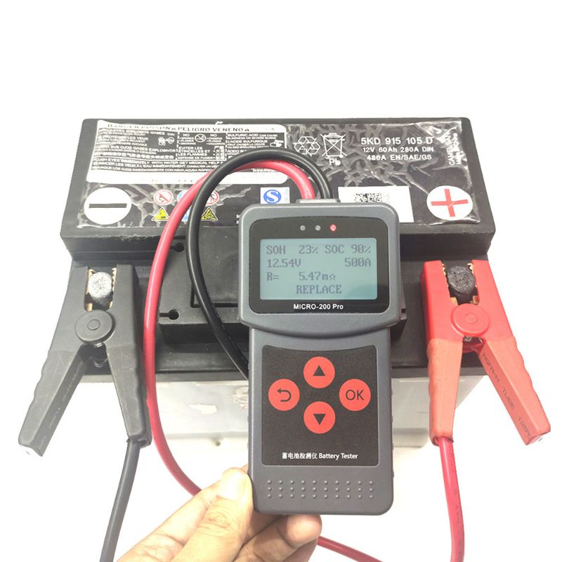 mikro -200 pro bilbatteri tester kapasitet digital bil belastningssystem analysator bil lastebil motorsykkel reparasjon