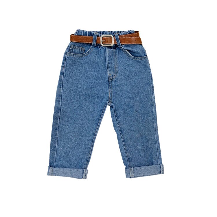 Autumn Girls Denim Pants Kids Jeans Pants with Belt Jeans Kids Boy