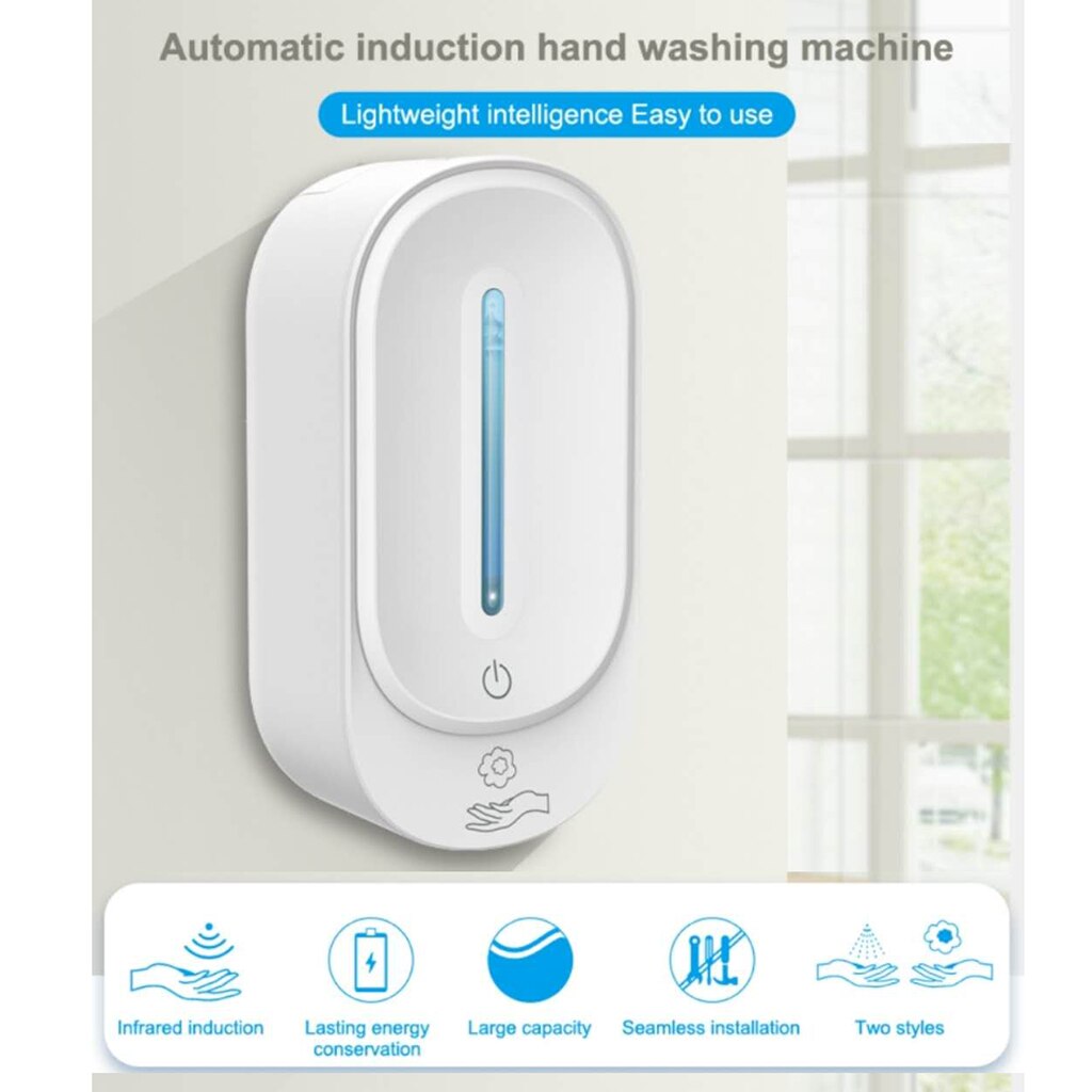 Dispensador de jabón automático para colgar en la pared, desinfectante de manos para el Hogar, baño y cocina, 350ml