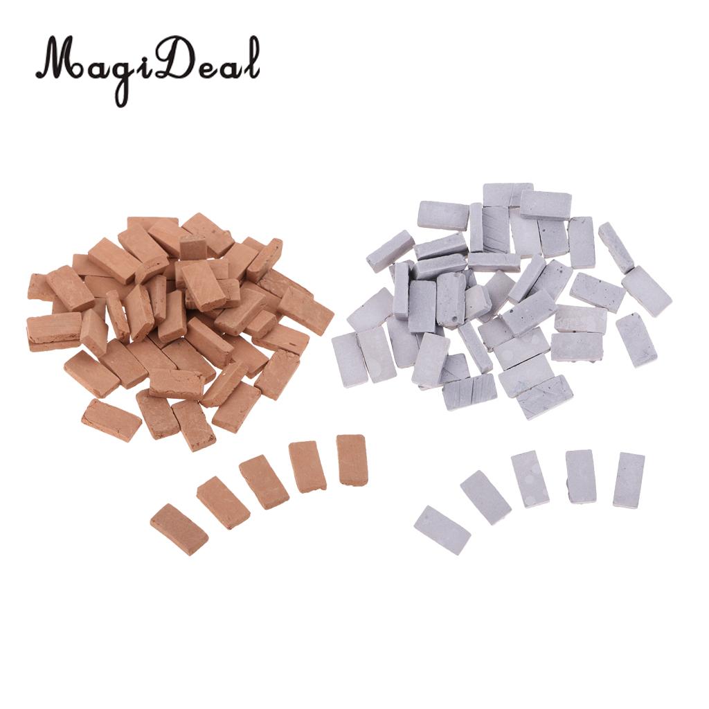 100x 1/35 Mini Realistic Clay Bricks Model for Sand Table Armor Scenery Building Accs