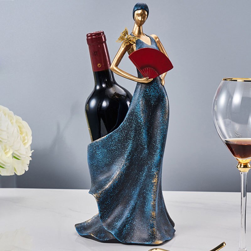 Europese Moderne Schoonheid Wijnrek Home Decor Rode Wijn Houder Woonkamer Decoratie Meubels Hars Ornament Relatiegeschenken