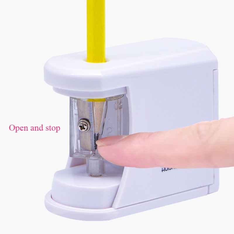 Sacapuntas eléctrico de un solo orificio, sacapuntas automático para de Chico, suministros de papelería escolar con batería