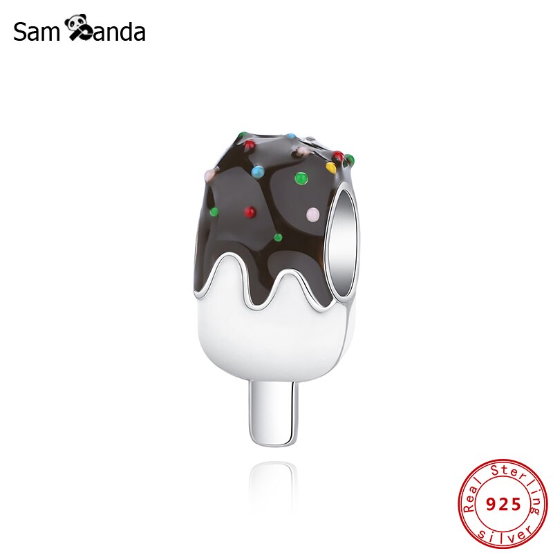 Authentic 100% 925 Sterling Silver Charms Ice Cream CZ Fit Original Bracelets Women DIY Jewelry