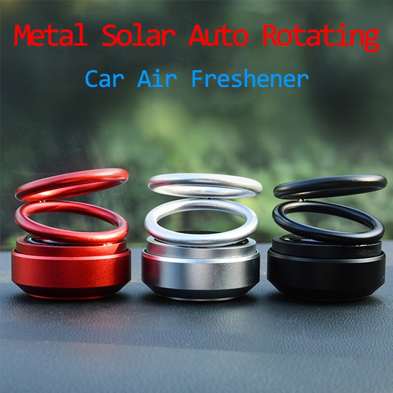 Metalen Auto Solar Roterende Auto Parfum Luchtverfrisser In Auto Luchtverfrisser Dashboard Solid Auto Parfum Aroma Auto Accessoires