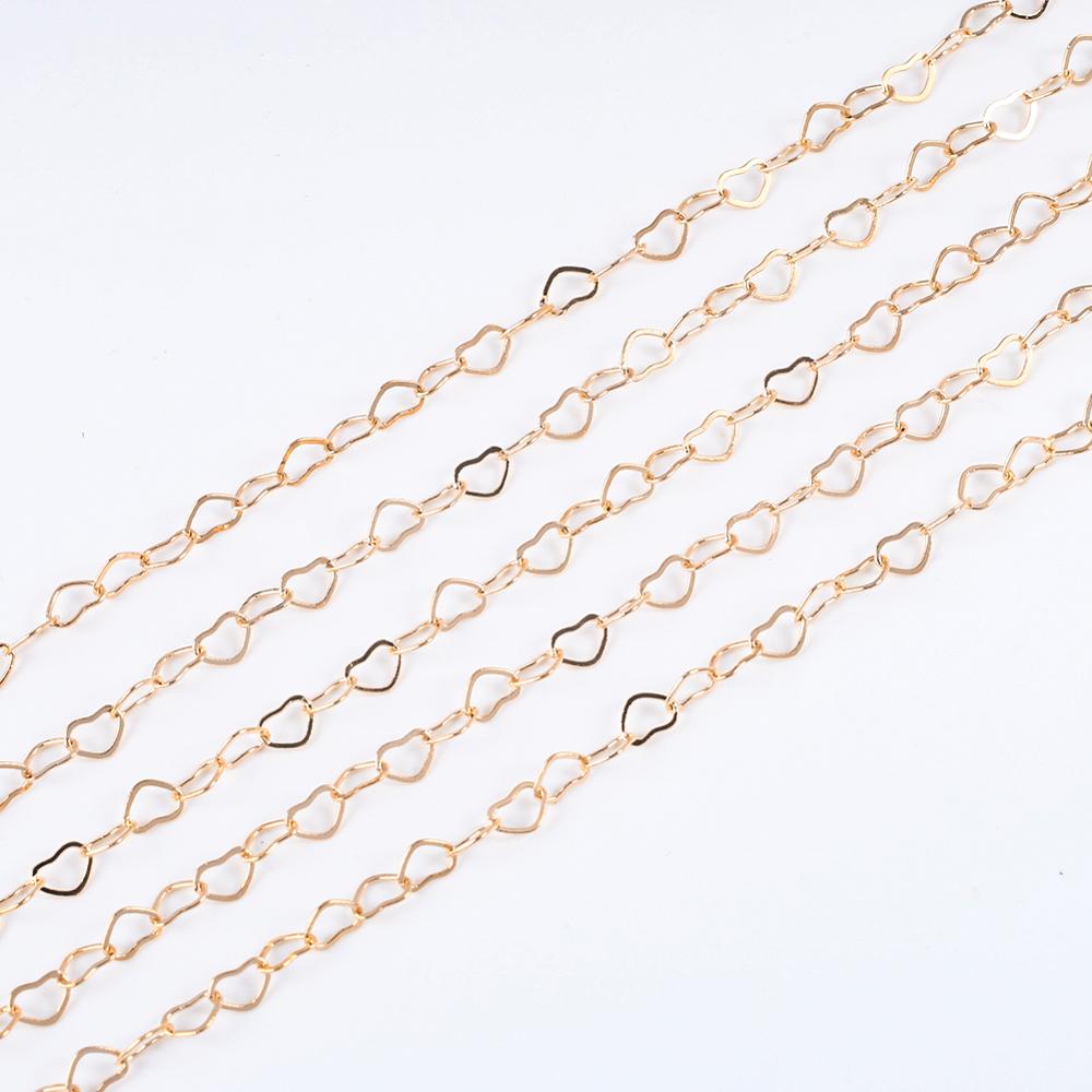 2 Meter 5*3Mm Koperen Ketting Armband Hart Kettingen Bulk Voor Diy Sieraden Maken Bevindingen Materialen Handgemaakte Supplies