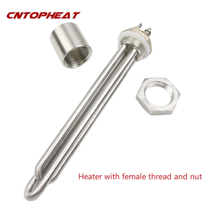 36v 1200w Water Heater Stainless Steel DN25 32mm Thread Immersion Heating Element Solar Tank Heater: HeaterThreadnut