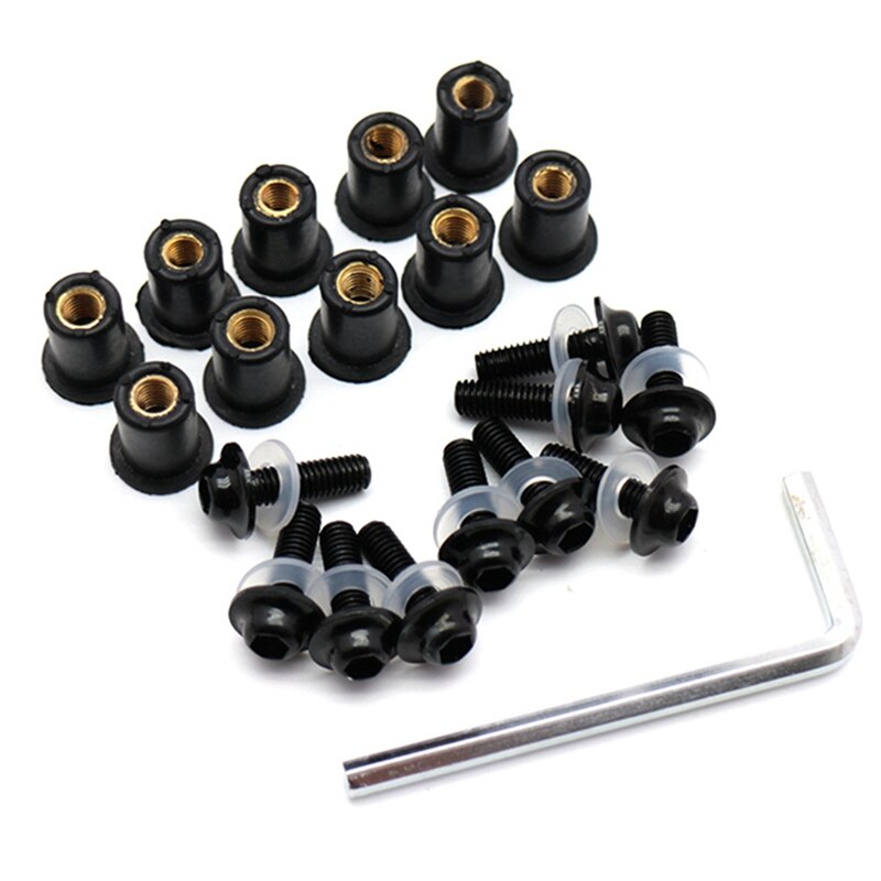 5mm Motorcycle Screw Windscreen Windshield Bolts Nut FOR YAMAHA TIGER 1050 SpoRt 1200 EXPLORER 800 XC XCX XR XRX: Black